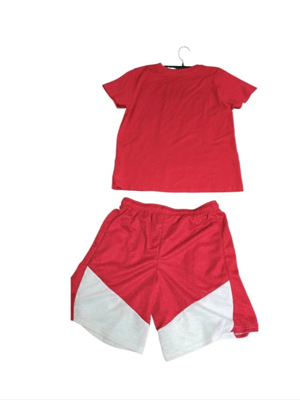 Champion Kids Red Short Sleeve Tee & Red/White Athletic Shorts Pajama Set